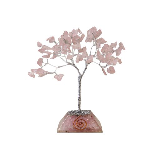 Arbre de Pierres Quartz Rose & Orgonite | Décoration Zen Apaisante