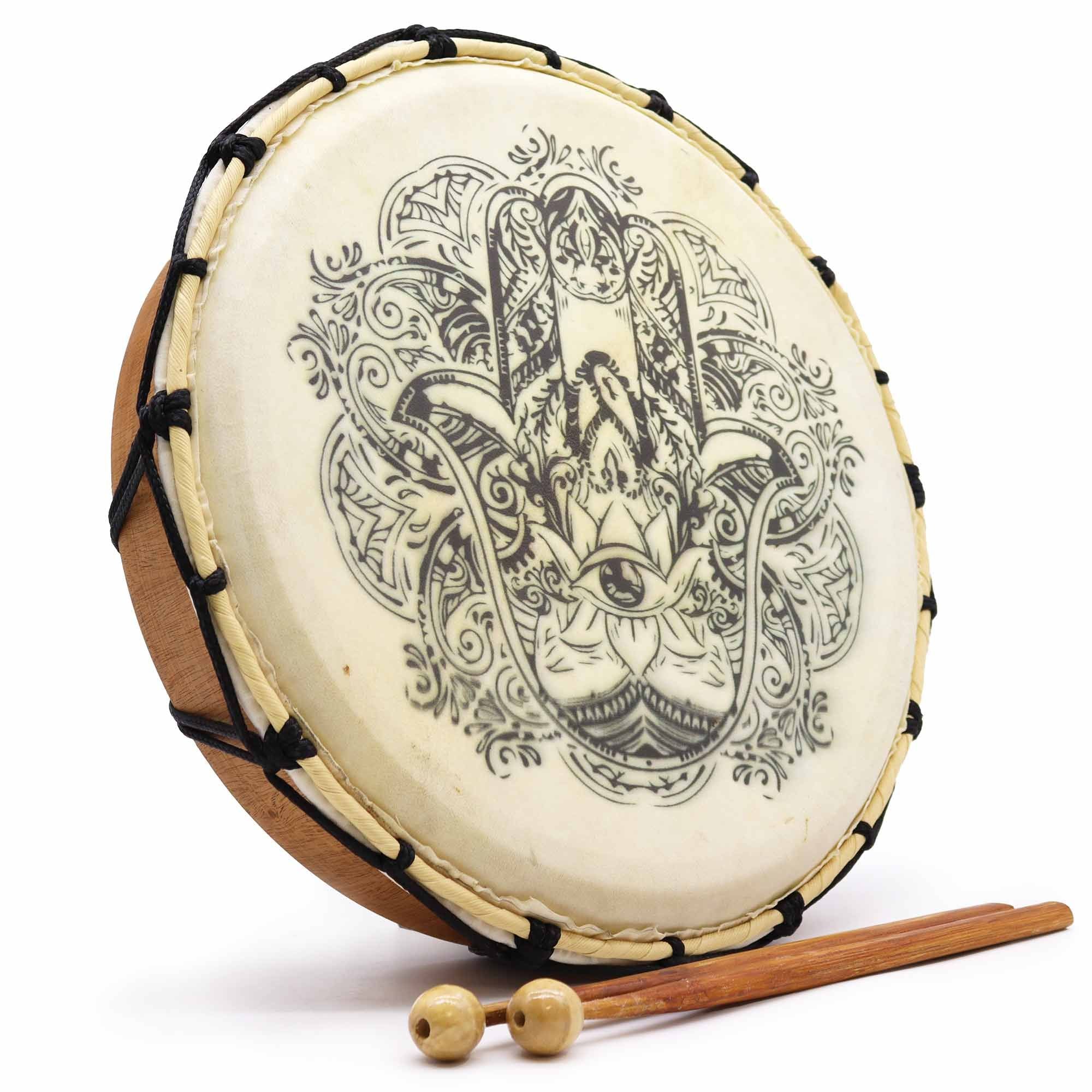 Tambour Chamanique Hamsa | Décoration Zen & Sonorité Apaisante 30cm