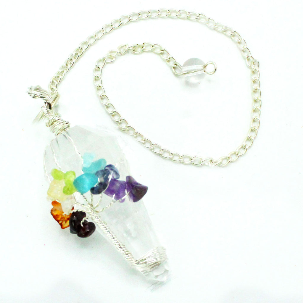 Pendule Quartz & Sept Chakras | Équilibre et Sérénité