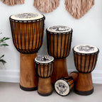 Djembé Artisanal Bois de Suar | Décoration Sonore Zen 30 cm