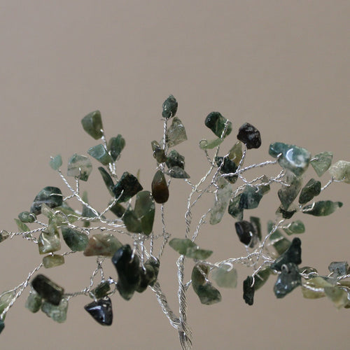Arbre de Pierres Agate Mousse & Orgonite | Décoration Zen 80 Pierres