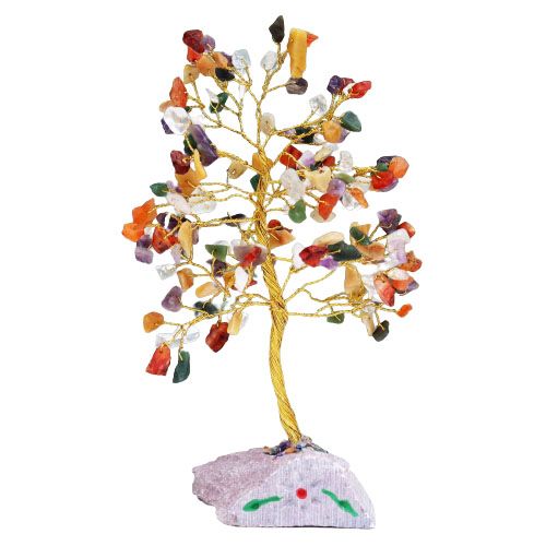 Arbre de Pierres Gemmes Multicolores | 160 Pierres, Décoration Zen