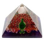 Pyramide Orgonite Paon 70mm | Décoration Zen & Bien-être