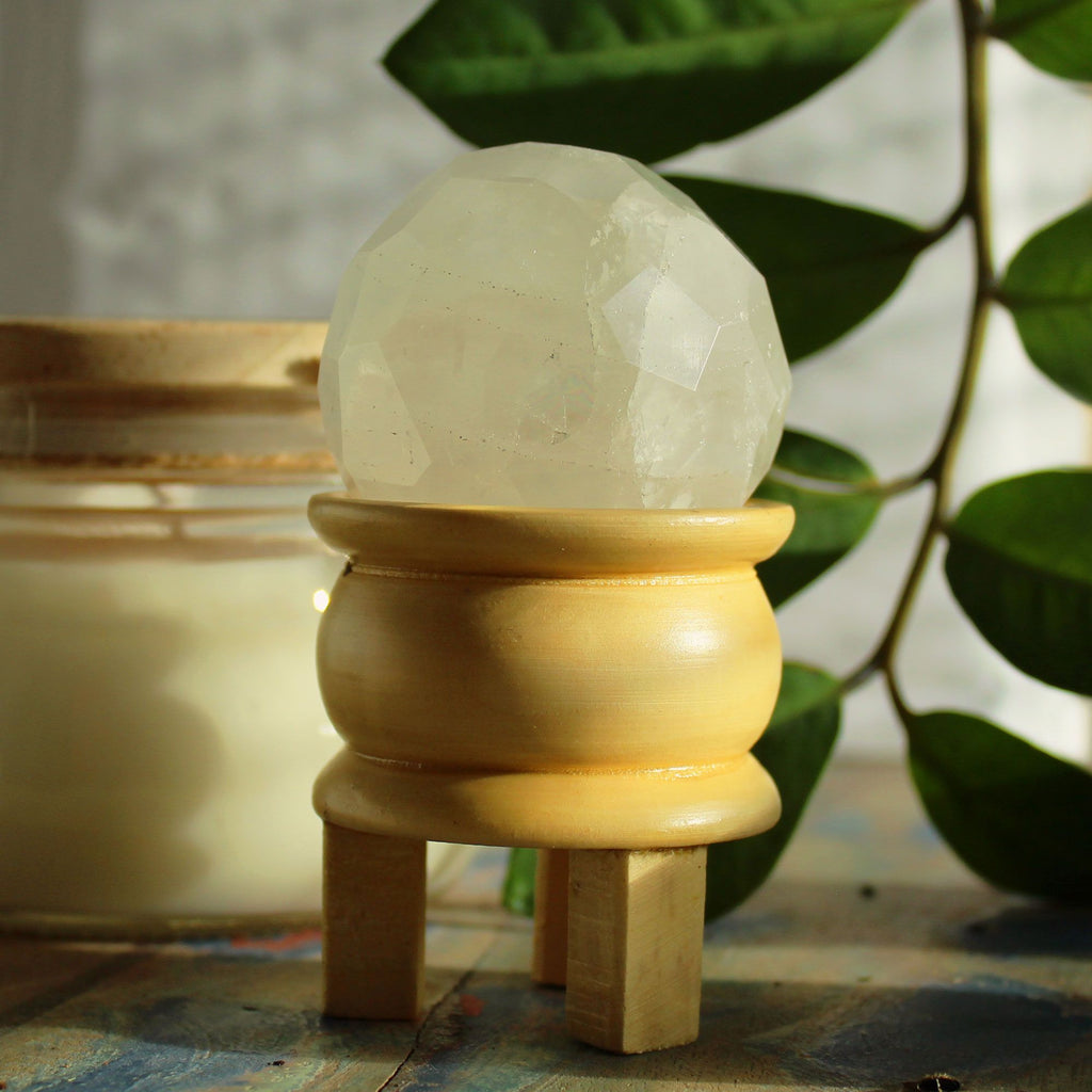 Sphère en Cristal de Roche Facettée | Décoration Zen & Bien-Être