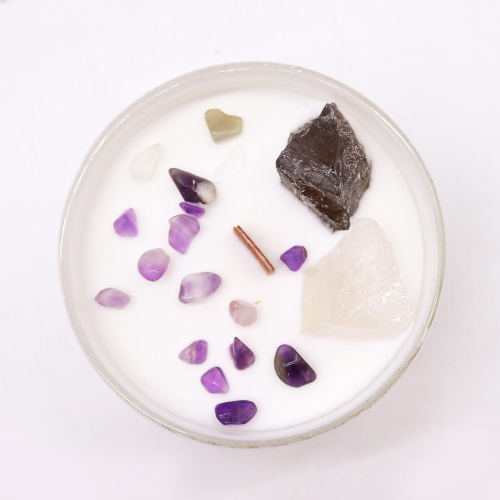 bougie chakra couronne pour spiritualite et connexion universelle