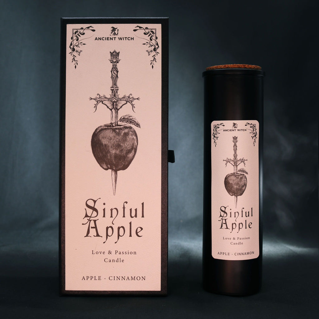 Bougie rituelle Sinful Apple ambiance fumée spirituelle pour rituel d'amour