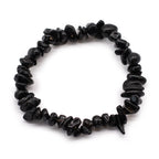 Bracelet en pierres naturelles d'agathe noire, bijou bien-être élastique