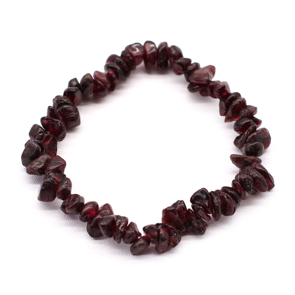 Bracelet en pierres naturelles de grenat, bijou bien-être élastique