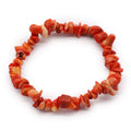 Bracelet en pierres naturelles de jaspe orange, bijou bien-être élastique