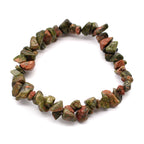 Bracelet en pierres naturelles de jaspe vert, bijou bien-être élastique