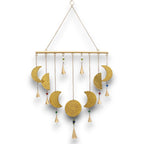 Carillon phases lunaires en métal fait main en Inde, décoration murale spirituelle liée à l’énergie féminine et à l’harmonie