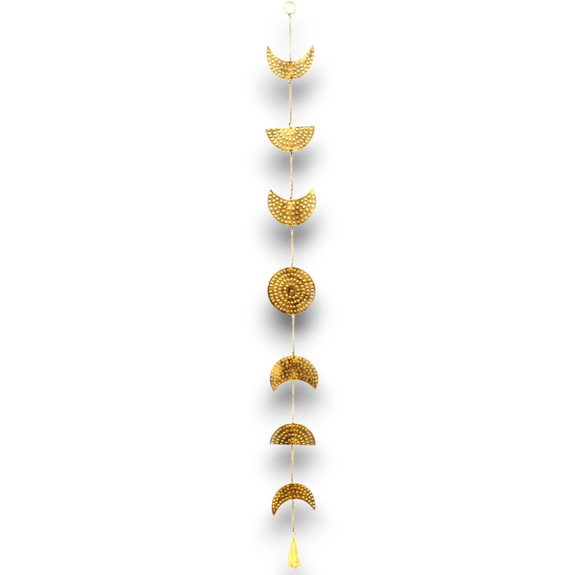 Carillon phases de lune suspendu avec alignement des cycles lunaires, décoration zen et spirituelle