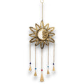 Carillon soleil et lune en métal avec clochettes, symbole d’équilibre et d’harmonie des énergies