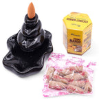 cônes d’encens backflow aromatika parfum coco mangue avec brûleur pour effet cascade de fumée