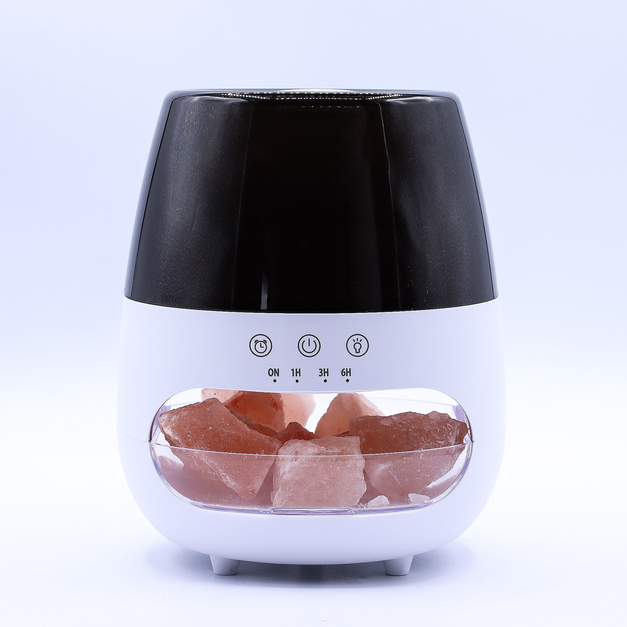 Diffuseur effet flamme avec pierres de sel et design moderne pour ambiance relaxante