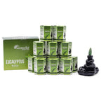 cônes d’encens backflow aromatika parfum eucalyptus avec brûleur cascade créant un effet fumée descendante