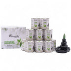 cônes d’encens backflow aromatika parfum jasmin avec brûleur cascade créant un effet fumée descendante