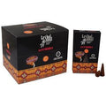 Boite d encens backflow Tribal Soul myrrhe avec cones d encens naturels presents a cote du packaging noir et motifs ethniques