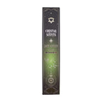Boîte d’encens smudge cristal jade et épicé avec design céleste noir et vert et motifs spirituels dorés