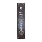 Boîte d’encens smudge cristal lapis lazuli et musc avec design céleste noir bleu et motifs spirituels dorés