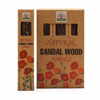 Boîte d’encens Botanical Masala bois de santal avec étui et design floral sur fond blanc