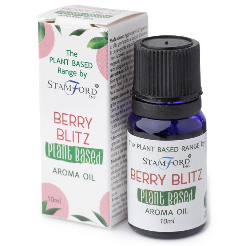 Flacon huile aromatique berry blitz avec son étui au design naturel, idéal pour diffusion et ambiance bien-être