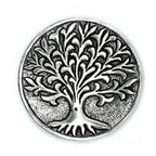 Porte-encens Arbre de Vie rond 10 cm en métal, vue détaillée, idéal pour méditation, rituel énergétique et décoration spirituelle zen.
