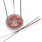 Porte-encens Bouddha rouge en aluminium utilisé avec bâtons d’encens pour rituel de méditation