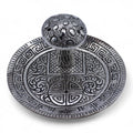 Porte-encens champignon argenté en aluminium 10 cm, support multi-encens idéal pour méditation, autel spirituel et décoration mystique.