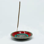 Porte-Encens Om tibétain 11 cm avec bâton d’encens, support décoratif pour méditation, ambiance zen et pratique spirituelle quotidienne.