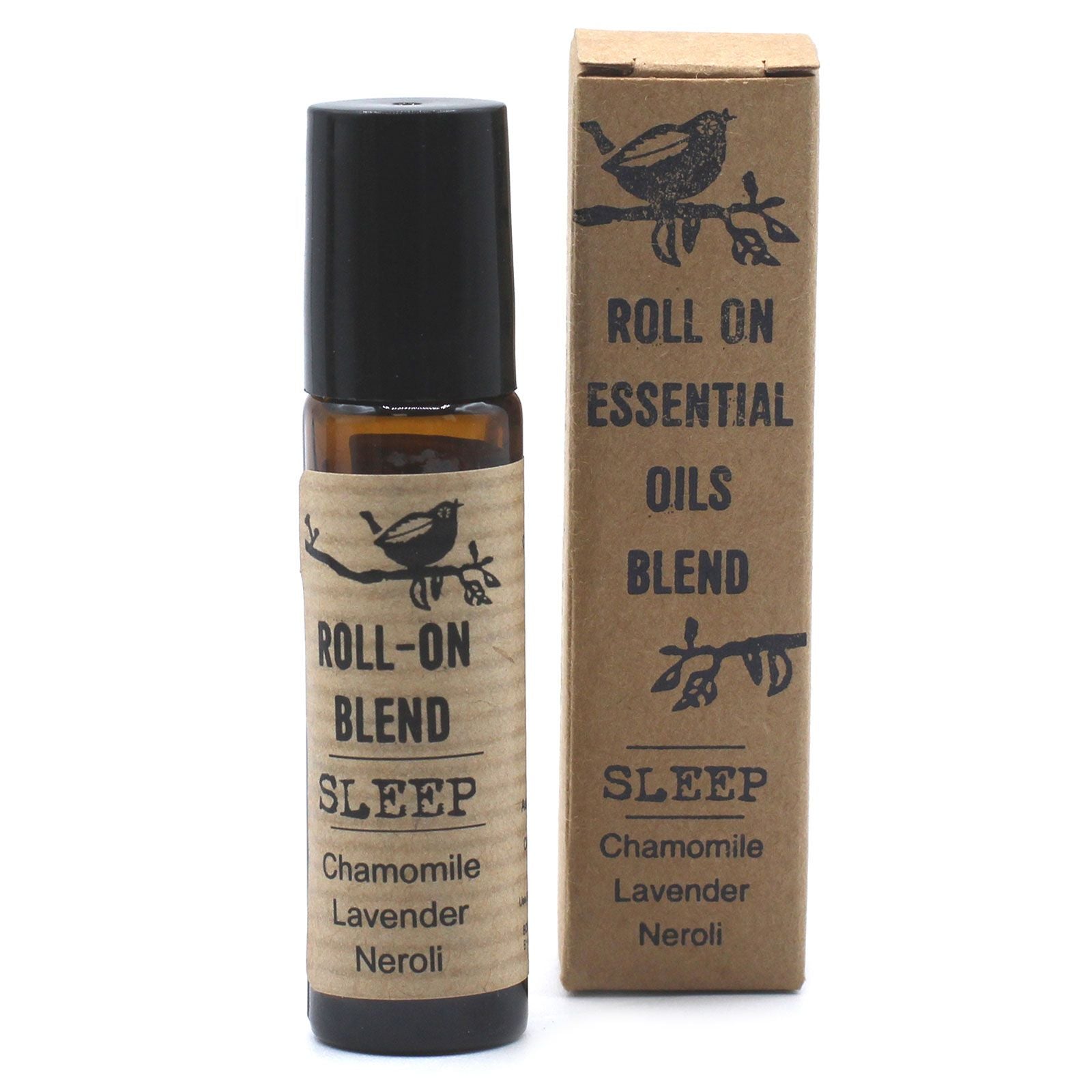 Roll-on huiles essentielles Sommeil 10 ml avec flacon en verre ambré et emballage carton – aromathérapie naturelle