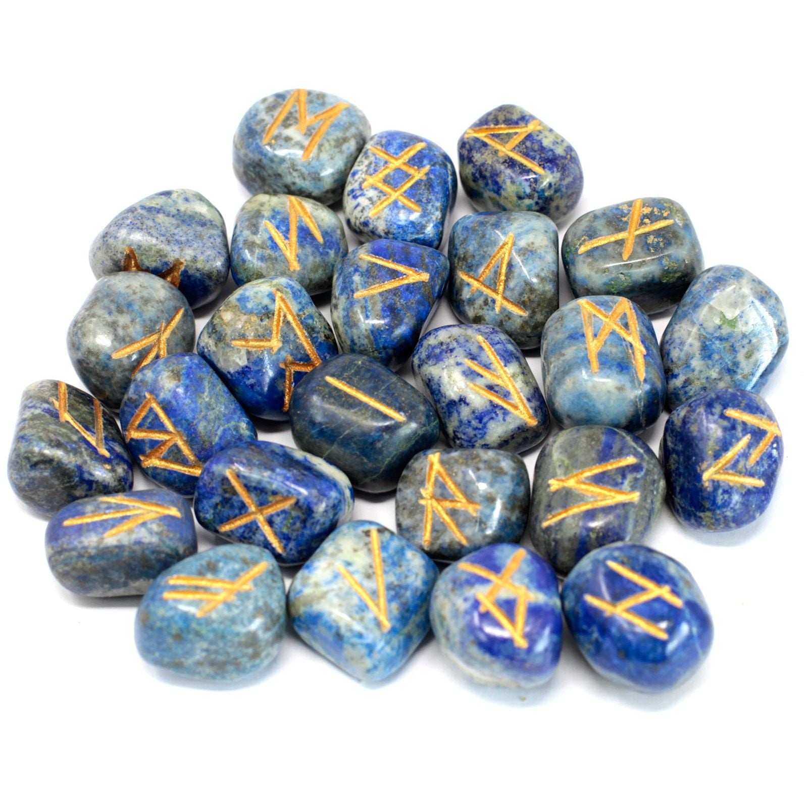 runes en lapis lazuli naturel pour guidance et clarte mentale