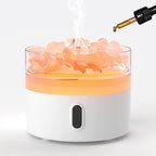 Ajout d’huile essentielle dans un diffuseur avec pierres de sel de l’Himalaya